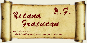 Milana Fratucan vizit kartica